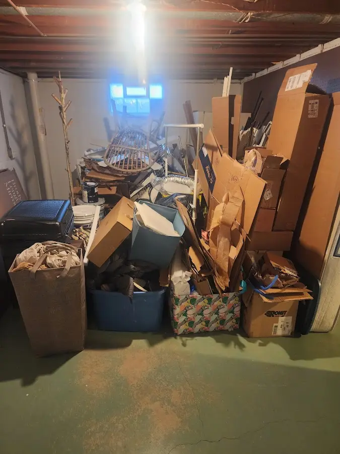 Roll-off dumpster container at job site for 4 Yard Dumpster Rental in North Palm Beach